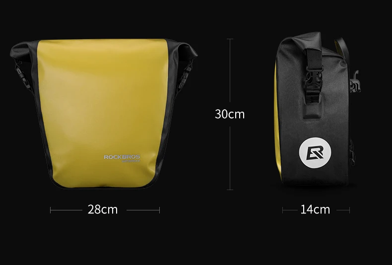 Perfect ROCKBROS 2 In 1 Waterproof Bicycle Bag 18L Portable Pannier Rear Rack Tail Seat MT Bike Bag Trunk Pack Cycling Bike Accessories 11