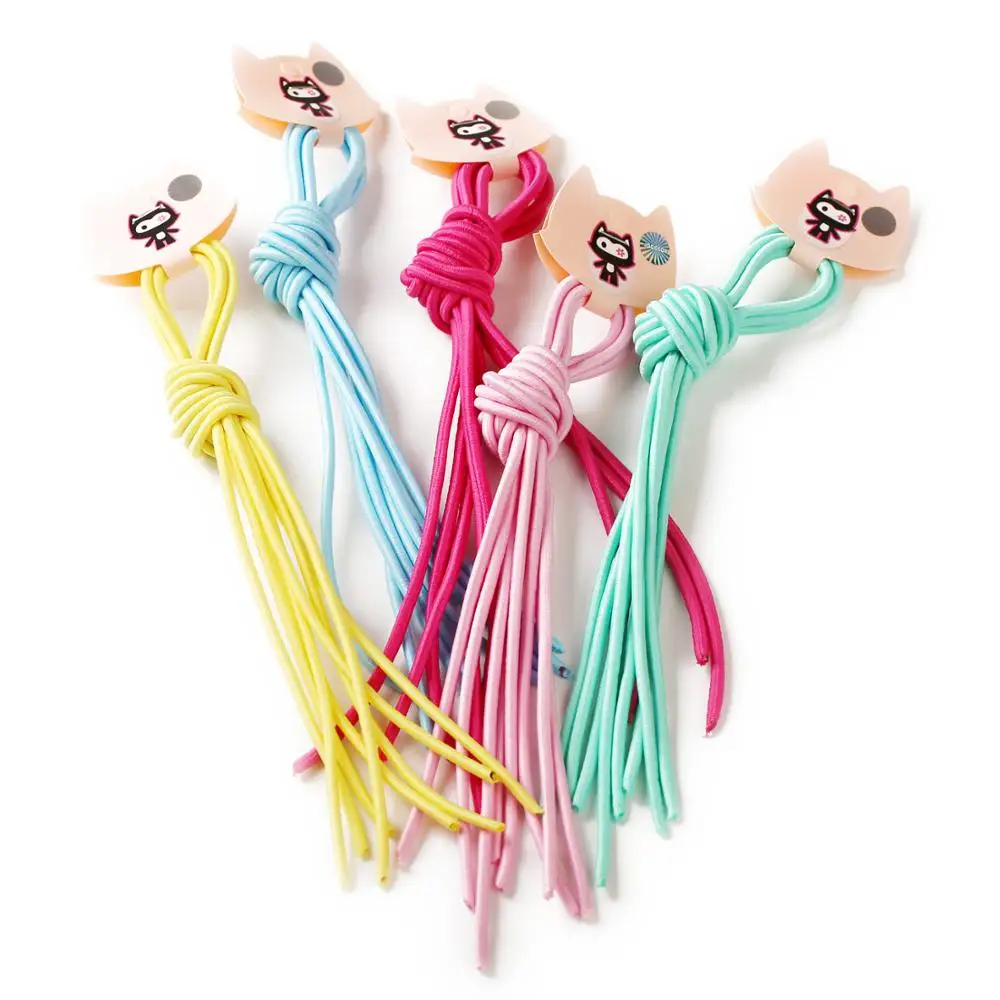 Replaceable Korean version of children's hair tied long leather band rings with thick candy color and high elasticity l | Детская