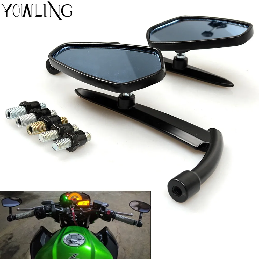 Universal Motorcycle Bar End Rearview Mirrors 7/8" For Kawasaki BMW