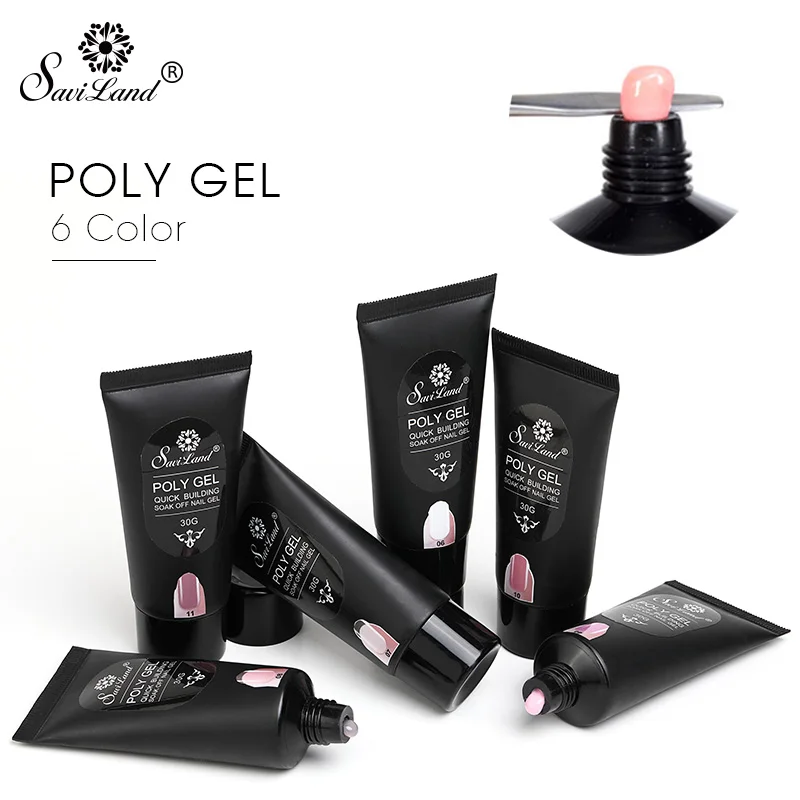 

Saviland 30g Hard Jelly Poly Gel Clear Building Nail Gel Polish Fake French Tips Finger Extension Nail UV Builder Gel Polygel