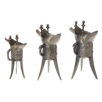 

1Pcs Ancient Chinese Dynasty Antique Cup Archaistic Embossment Wine Cup Decor Collective Craft