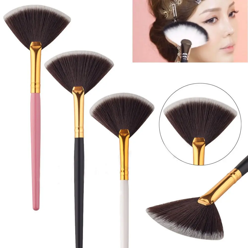 

1PC Fan Shape Makeup Professional Cosmetic Brush Blending Highlighter Contour Face Powder Brush Women Lady Makeup Beauty Tool