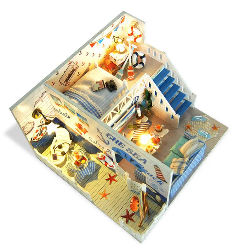 

Cute Families House DIY Ocean Love Assembled Model House for Dolls Brain Game Handicrafts Kids Gifts Juguetes Brinquedos