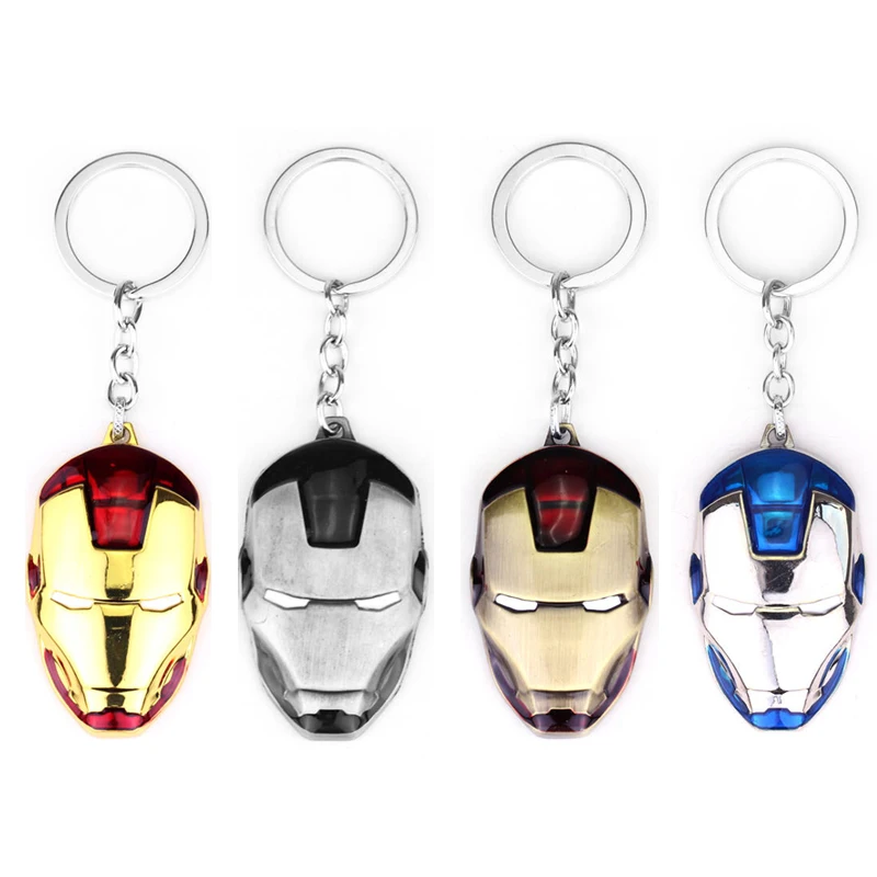 

Marvel avengers iron man key head metal key chain multiple selection of fan key chain jewelry for male fans souvenir jewelry