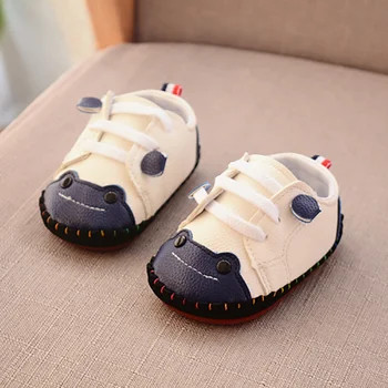 

Newborn Infant Baby Boys First Walkers Spring Autumn New Small Frog Sewing Bag Toddler Shoes Rubber Sole Baby Shoes 6-18M