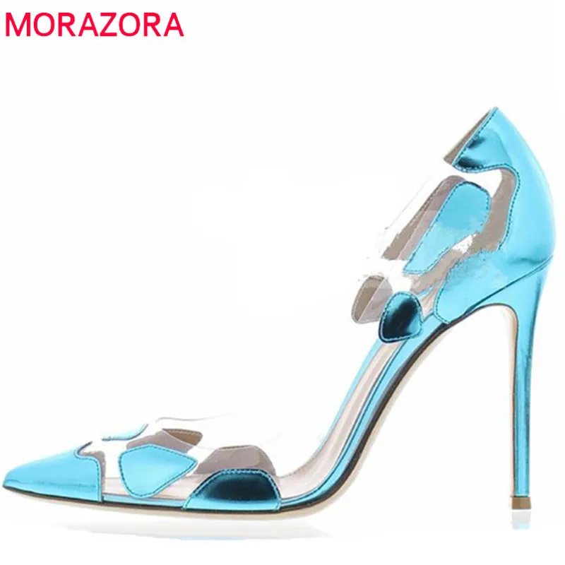 

MORAZORA 2019 hot sale women pumps pointed toe summer thin high heels shoes female sexy elegant party wedding shoes woman