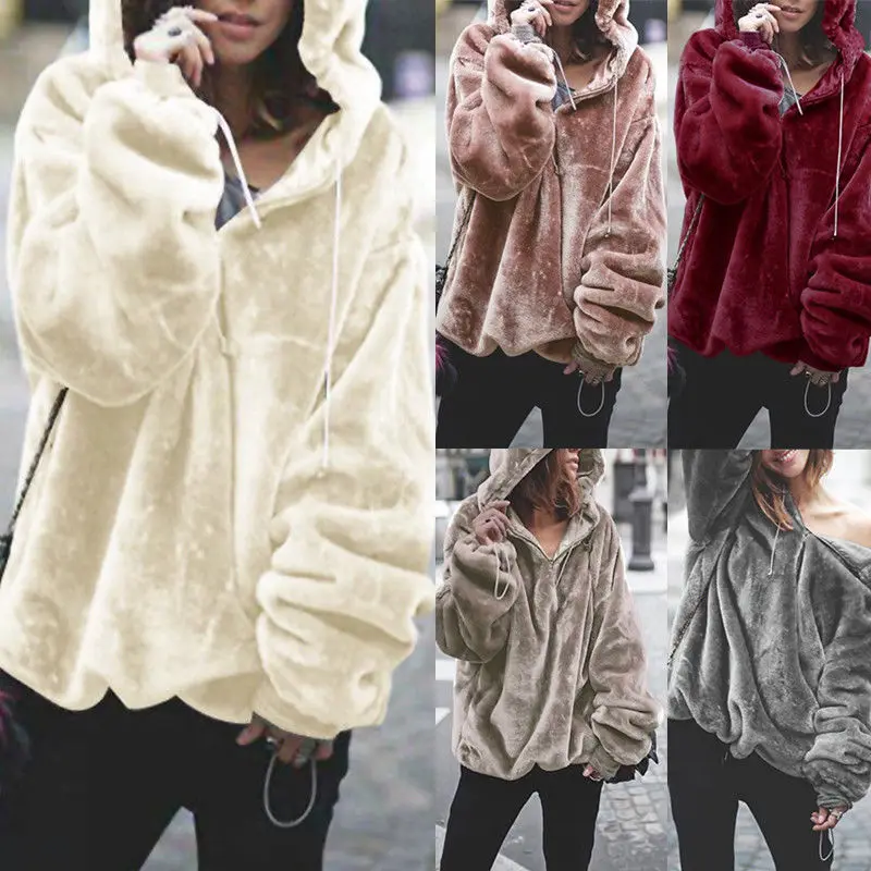 Womens Fluffy Hoodie Autumn Winter Casual Women Hoodies Sweatshirts Grey Long Sleeve Womens Hoodies Pullover Womens Fluffy Hoodie Autumn Winter Casual Women Hoodies Sweatshirts Grey Long Sleeve Womens Hoodies Pullover
