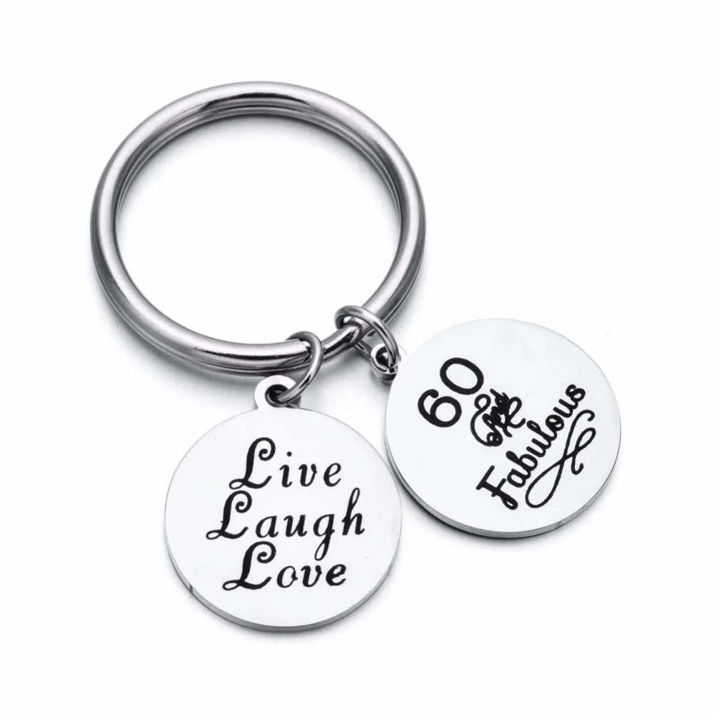 60th birthday keychain