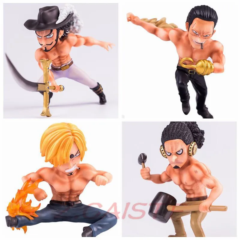 Один кусок Sir Crocodile Dracule Mihawk Usopp Sanji голая верхняя часть тела мускулы версия ПВХ фигурка Коллекция Модель игрушки Y479