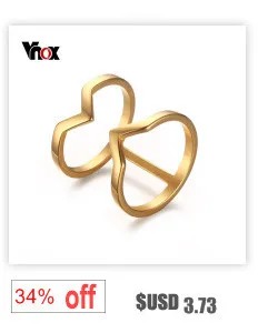 Vnox Double Cross Кольцо Мода кольцо золото-цвет Для женщин Кольца Модные украшения Нержавеющая сталь партии Кольца