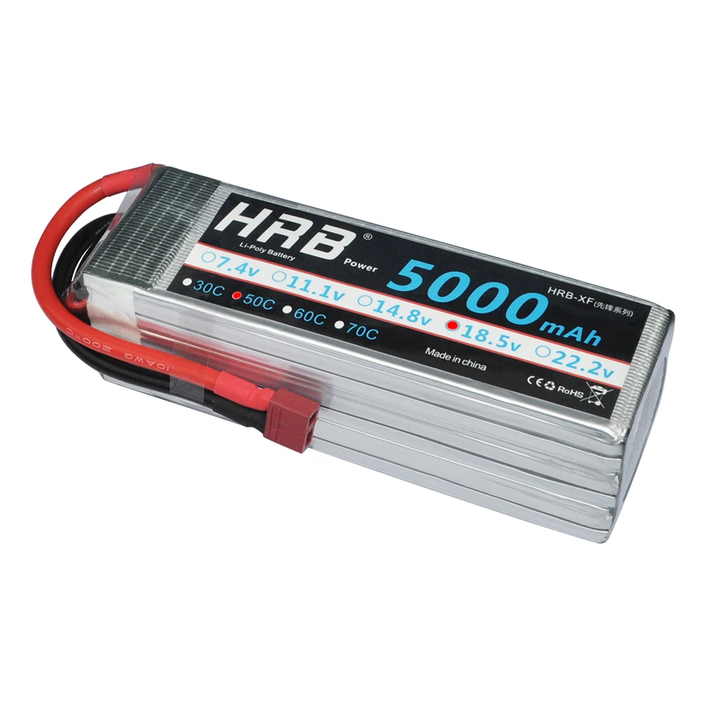 HRB FPV 450 500 7,4 V 11,1 V 14,8 V 18,5 V 22,2 V 5000mAh 50C 100C 2S 3S 4S 5S 6S LiPo батарея для Traxxas автомобиля вертолета лодки