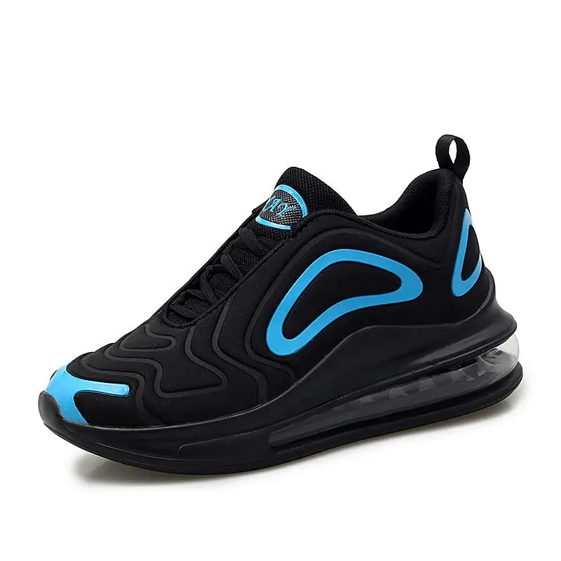 Мужские брендовые кроссовки дышащие сетчатые спортивная обувь для мужчин для спортзала атлетики мужская спортивная обувь с воздушной подушкой Беговая прогулочная обувь - Цвет: Black blue