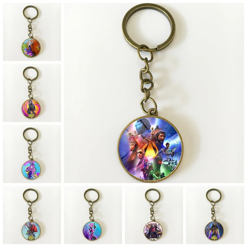 

2019 New Fortress Night Keychain Game Velvet Neck Chain Battle Royale Keychain Necklace Metal Keyring God Of War Keychain