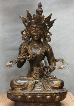 

USPS to USA S2236 27" Tibet Buddhism Bronze Seat Vajradhara Vajrabhairava Goddess Buddha Statue