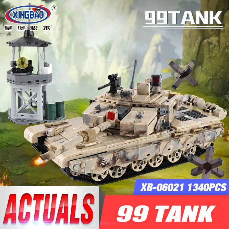 

XINGBAO 06021 1340PCS Military Series The 99 Tank Set Building Blocks Bricks Tank Model Car Model Kid Toys As Christmas Gifts
