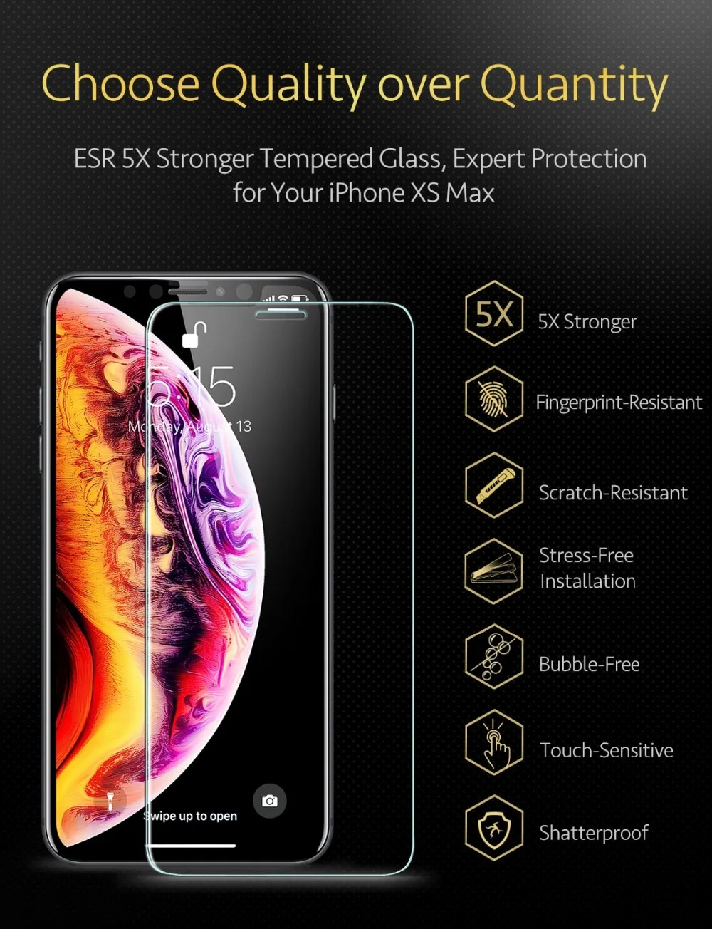 Защитная пленка для экрана ESR для iPhone XS, XR, XS, Max, защитная пленка из закаленного стекла для Apple iPhone X, XS, XR, XS Max