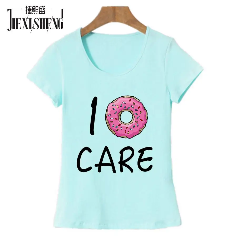 حار الصيف المرأة تي شيرت أنا دونات الرعاية إلكتروني T قميص مضحك طباعة تيز زوجين قمم