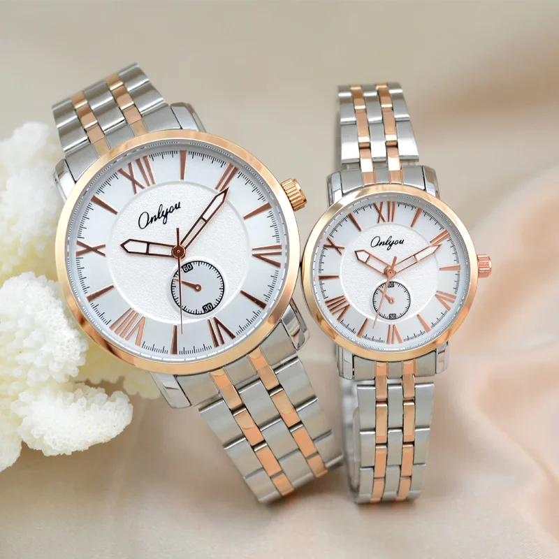 Onlyou Brand Fashion Watch Women Men Business Quartz Watch Steel Watchband Wristwatches Relogio Feminino Lady Dress