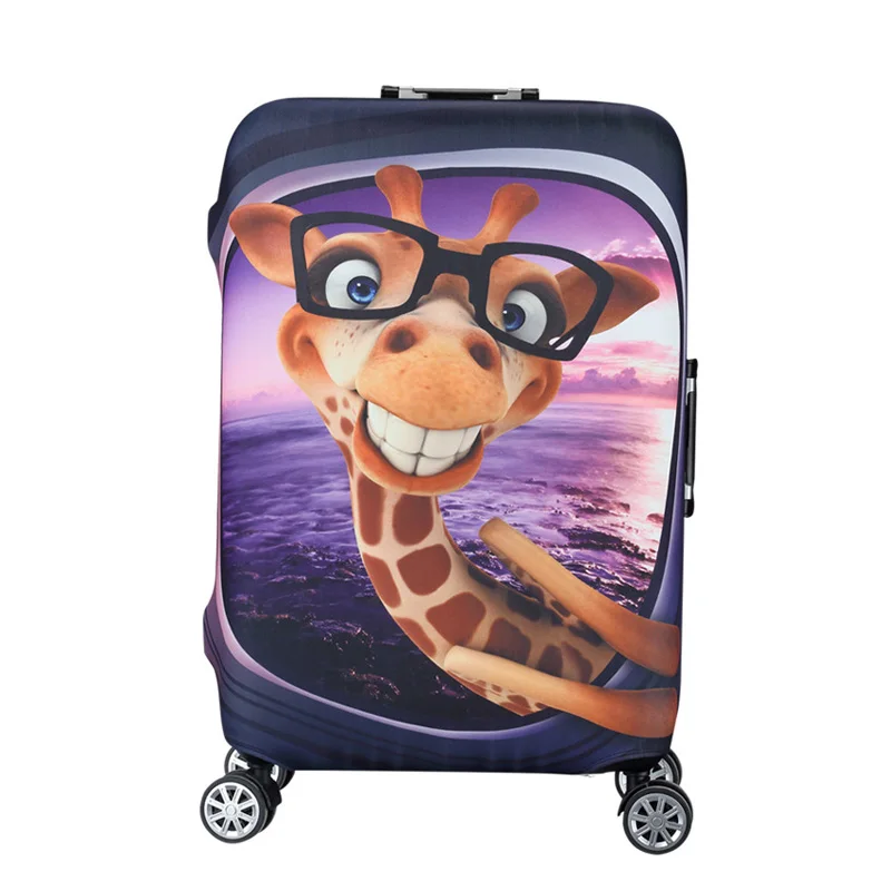 HMUNII INS Модный чехол для чемодана для путешествий по всему миру, подходит для чемоданов 18-32 дюймов, аксессуары для путешествий - Цвет: giraffe