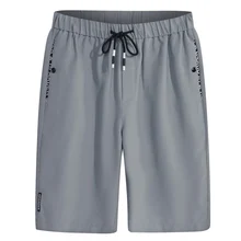 Мужские шорты, тонкие, новинка, летние, модные, мужские, повседневные, на завязках, длиной до колен, серые, черные, для подростков, мальчиков, быстросохнущие, S01