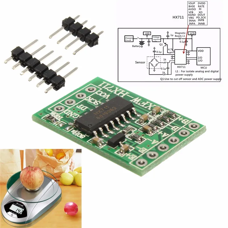 1 шт. датчик давления взвешивания A/D Модуль двухканальный 24 бит конвертер HX711 Shieding 2,6-5,5 В электронные компоненты и принадлежности