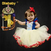 Платье Белоснежки для маленьких девочек; вычурная юбка; платье для детей; летняя одежда для маленьких девочек; праздничное платье для дня рождения; платья