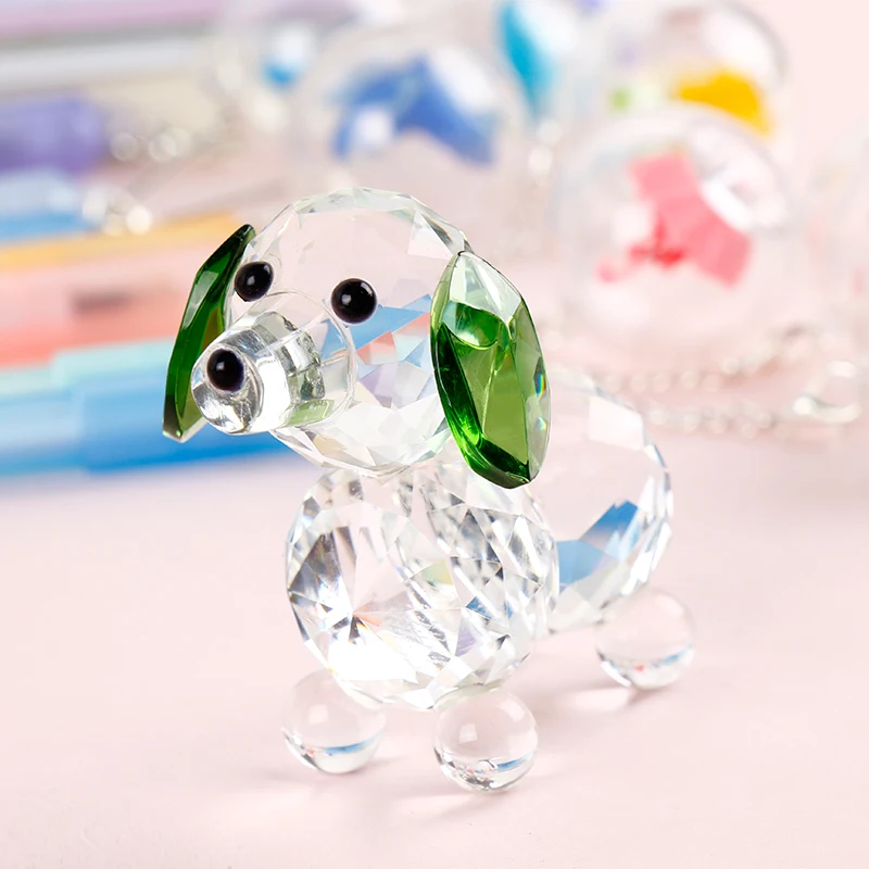 K9 кристалл прекрасная фигурка собаки Миниатюра ручной работы стеклянные фигурки животных ручной работы Украшение домашний декор Брелок Подарок детская игрушка