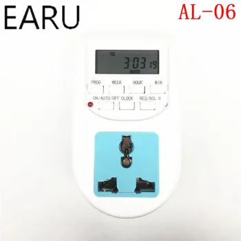 

AL-06 High quality 24 Hours Timer 220V-240V 50/60Hz 2000W Digital Time Switch Timer With UK Socket and UK Plug Smart Home Plug