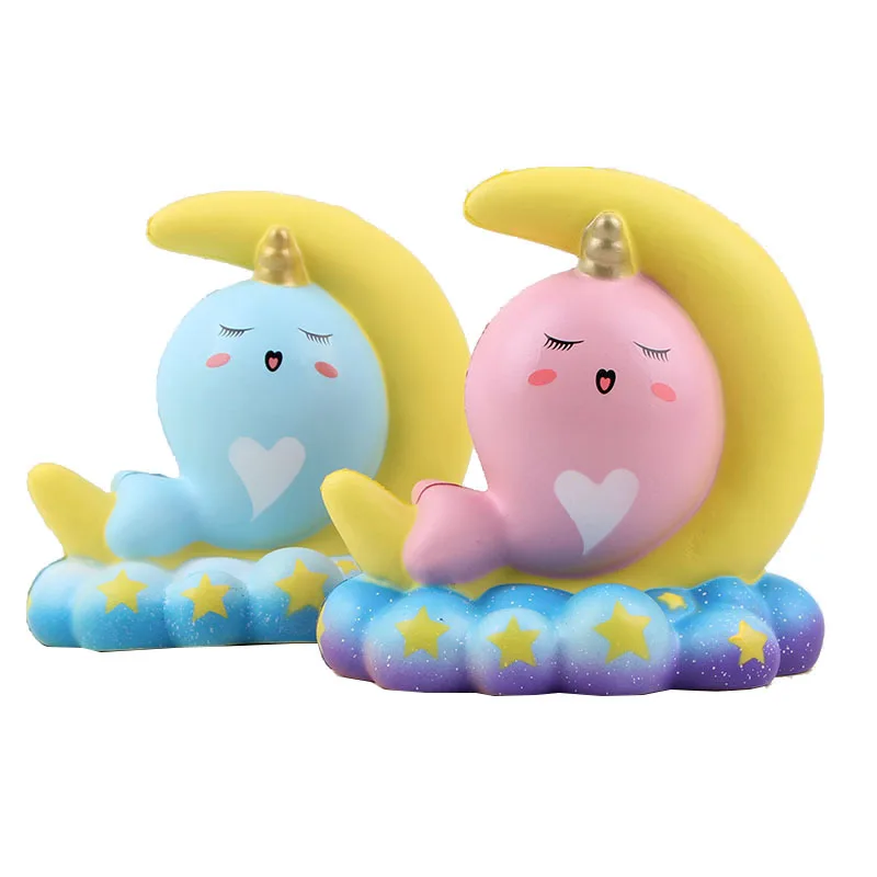 Редкие сжимаемые kawaii moon whales медленно поднимающиеся 14*14 5*9 5 см игрушки из