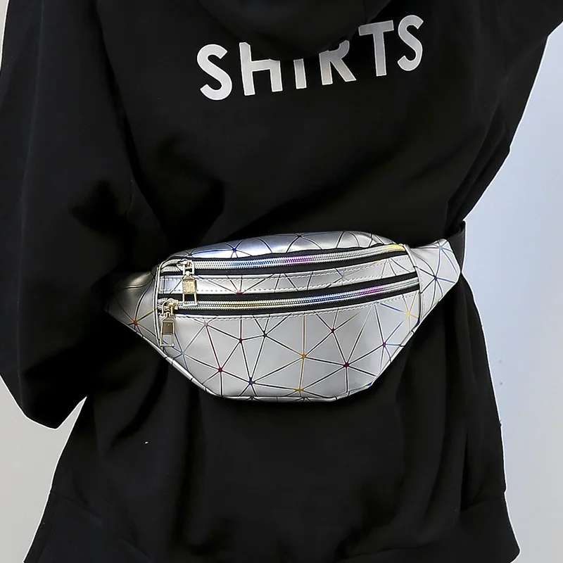 Голографическая Женская поясная сумка, блестящая неоновая лазерная голограмма, поясные сумки, дорожная сумка на плечо, вечерние поясные сумки