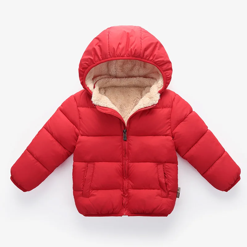 

Kids Clothes Children Hooded Down Coats Winter Girls Boys Brushed Outwears Toddler Warm Thickness Zipper Casual Unisex Snowsuit