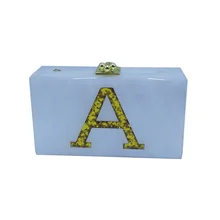 Designer Clutch Frauen 100% Handgemacht Stilvolle Briefe Acryl Clutch Bag Box