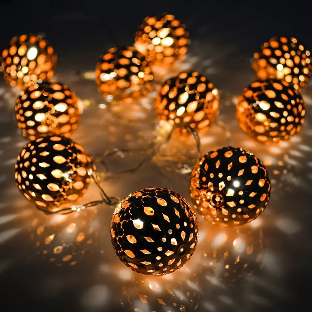 Crazyfire 5 6ft 10 Led String Lights Copper Moroccan Orb Fairy Crazyfire 5 6ft 10 Led String Lights Copper Moroccan Orb Fairy Festival Ambiance Lighting Christmas Wedding Party In Strings From