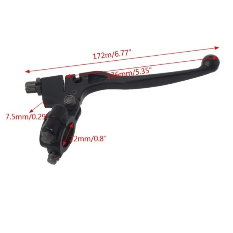 Aluminum Alloy Left Short Stunt Clutch Lever Perch Black Motorcycle Brake Clutch Levers