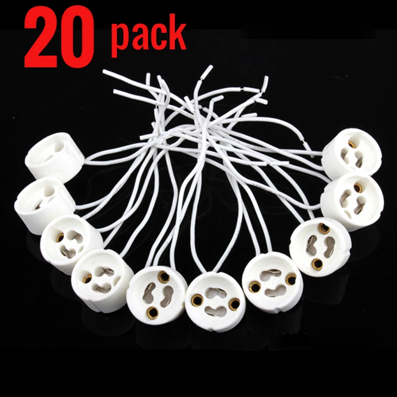 

Ceramic GU10 holder GU5.3 adaptor Spotlight Connector Isolated MR16 socket Wwires Lamp Cup base Holder for Spotlight downlight