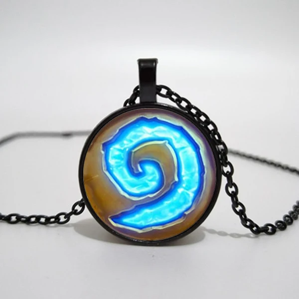 WoW World of Warcraft Hearthstone стеклянный круглый подвесной Амулет ожерелье ювелирных