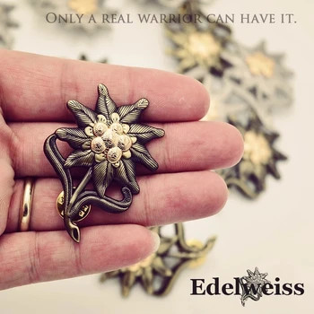 

WWII GERMAN EM EDELWEISS MOUNTAIN INFANTRY CAP BADGE MEDAL