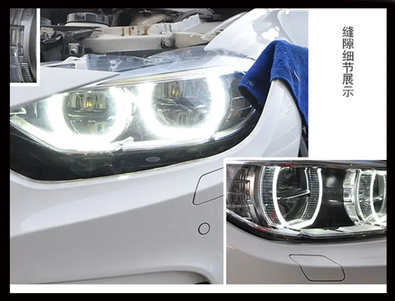 Автомобильный Стайлинг для BMW 316i 320i 328i 335i фары 2013- F30 F35 светодиодный фар светодиодный фары «ангельские глаза» в сборе