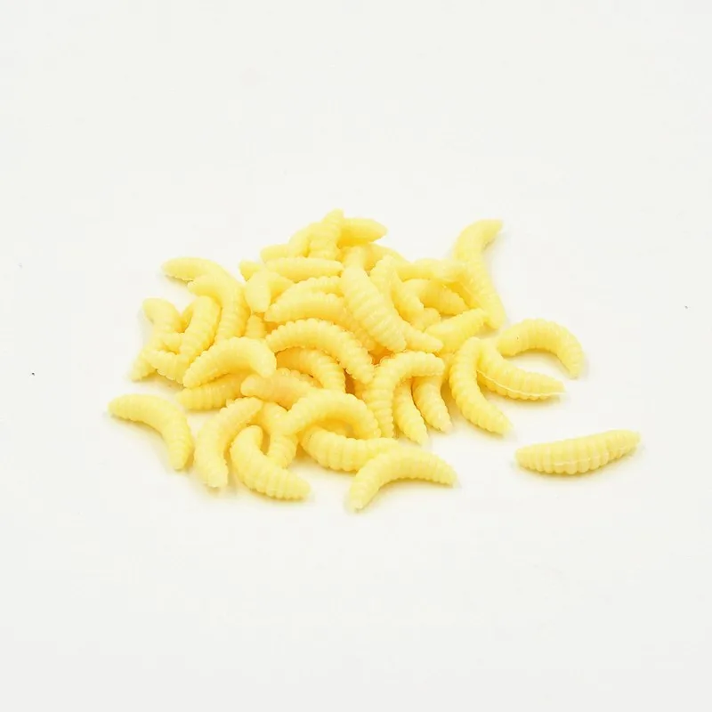 50 pcs 2cm 0.4g Maggot Grub Soft Lure Protein Soft Bait Worm Fishing Lures 5 Colors Maggots Grubs Lures Fishing Tackle On Sale (5)
