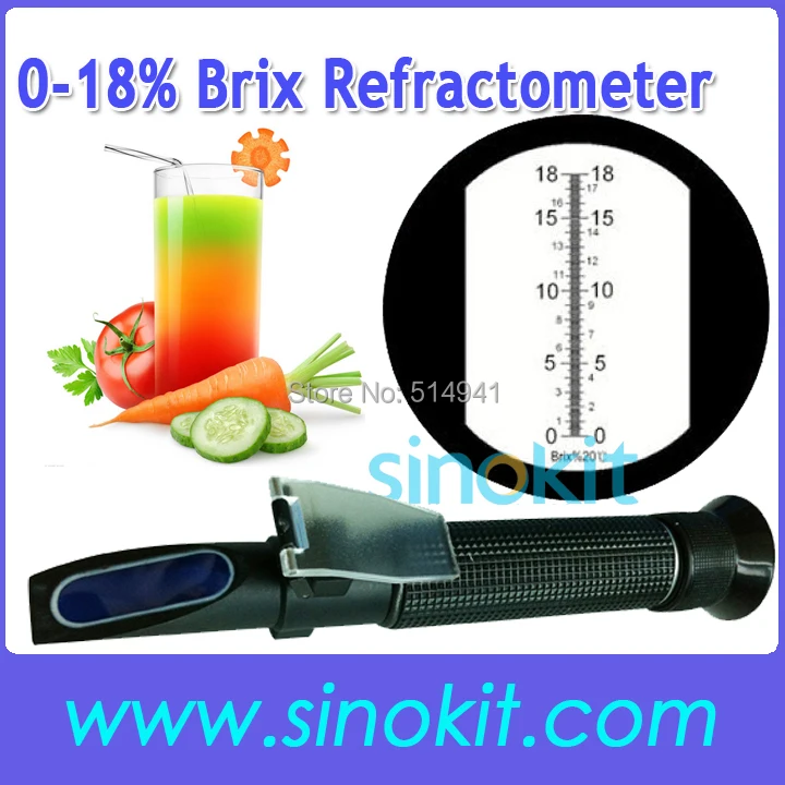 

ABS Cheap Plastic Hand-held Brix Refractometer 0-18% Brix with CE Certification RHB-18ATC