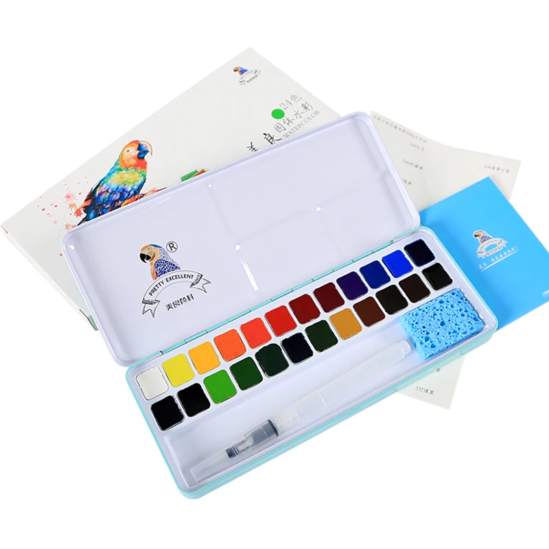 

Barteen24/36 colors Solid Watercolor Paint Set Pigment for Student and Artist