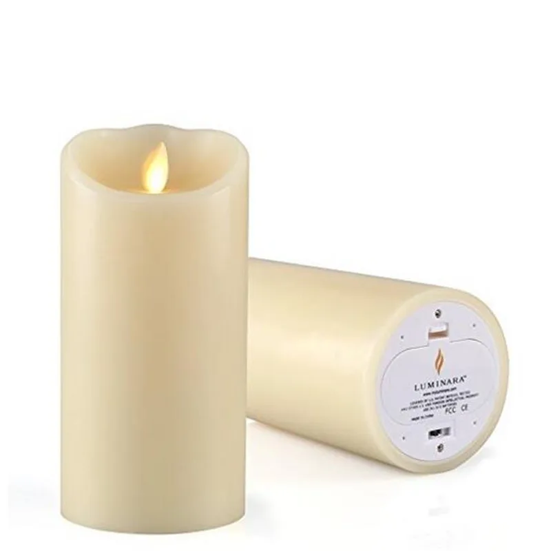 online 7 Polegada Chrismas LED Onda Bateria Operado Luz de Velas Sem Chama LEVOU Pilar Vela de Cera Marfim Lâmpada Da Vela de Aniversário de Casamento Decor