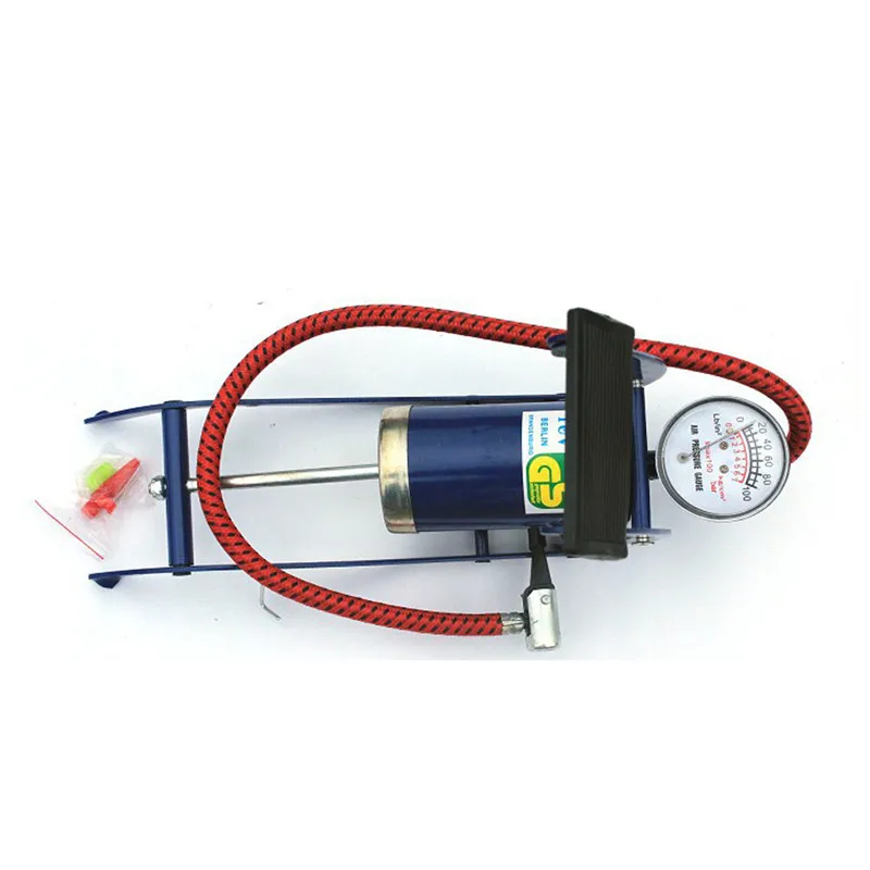 Tire Inflator Air Mattress Foot Operated Air Pump Ball Bike Bicycle with Gauge