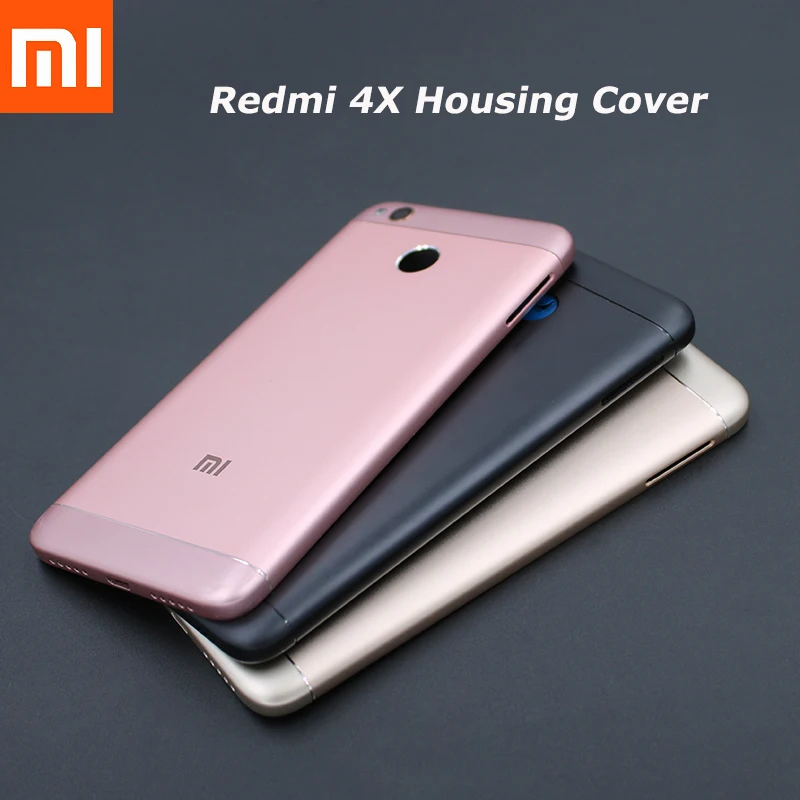 

100% Original Metal Rear Housing Cover For Xiaomi redmi 4x Back Door Replacement Battery Case Side 5 Inch Buttons&Flash Lighter