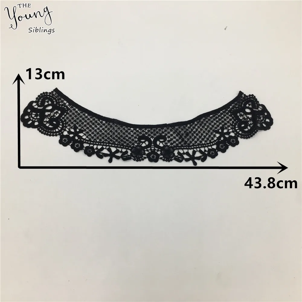 Черный DIY выдалбливают модный стиль вышивка кружевной воротник тканевый аппликация для рукоделия декольте одежда украшения аксессуары поставки