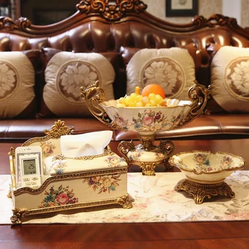 

European fruit set luxury living room table decor decoration Home Furnishing high-end fruit plate three sets