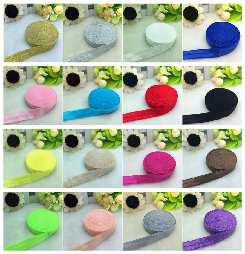 

5yards /15mm 5/8" Multirole fold over elastic spandex Satin Band AL Color U pick