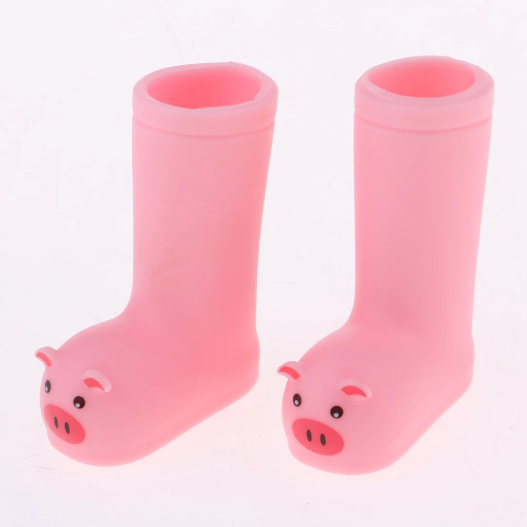 Plastic Boots Shoes For 1/6 Licca Doll Clothing Accessory Pink Pig Doll Rain Boots Shoes Doll Accessory