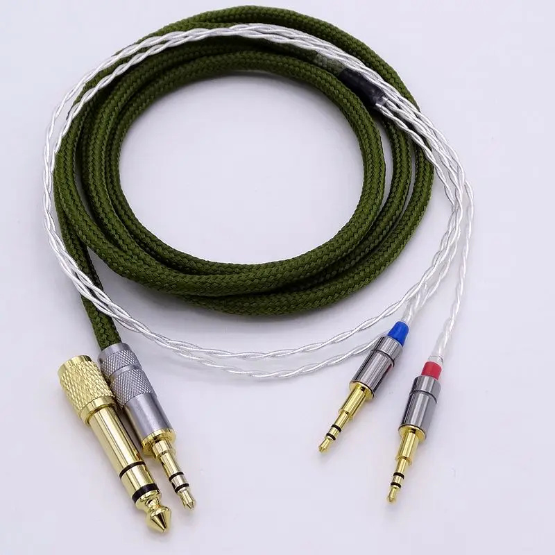 1 2 Meter Hi End 4 Cores 5N OCC Silver Plated HiFi Cable Headphone Upgrade Cable