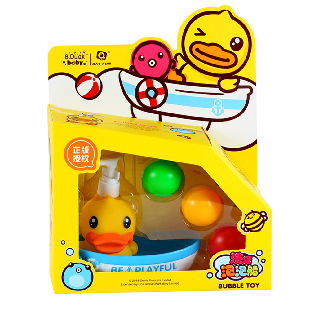2018 Детские игрушки ванны надувной круг с дозатором бутылки насоса желтая утка бассейн Игрушки для ванны подарки